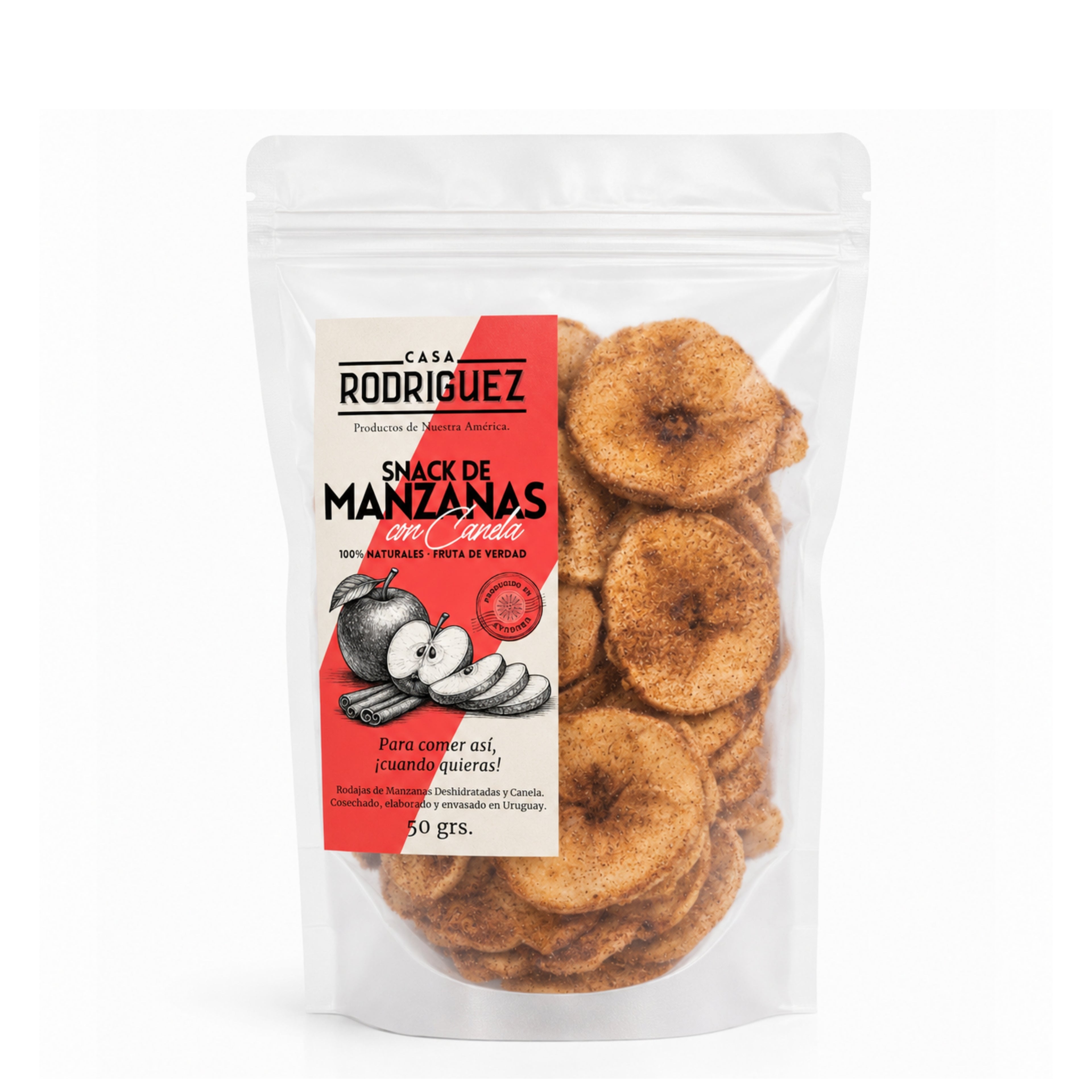 Snack de Manzana Deshidratada con Canela CASA RODRÍGUEZ