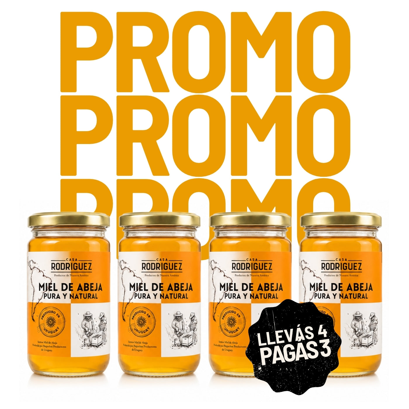 PROMO 4x3 - Miel de Abeja CASA RODRÍGUEZ